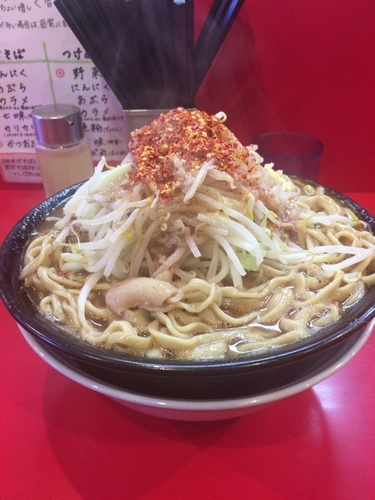 「辛いラーメン 麺増し500g ニンニクアブラ唐辛子しびれ」@麺屋 桐龍の写真