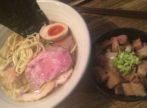 「特製にぼらぁ930円+コロチャー200円」@Homemade Ramen 麦苗の写真