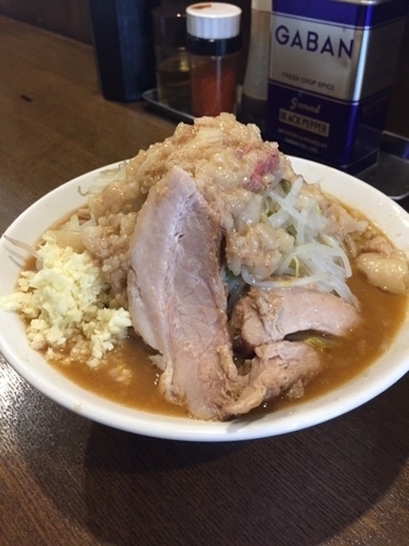 「みそらーめん850円（ニンニク・ヤサイ・アブラ・麺300ｇ）」@らーめん たろうの写真