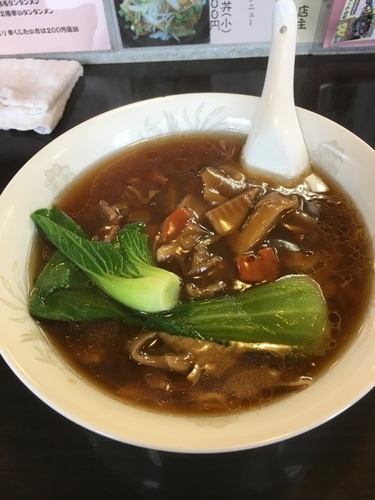 「豚肉、きのこオースターソースあんかけ（700¥）」@らーめん 竜屋の写真