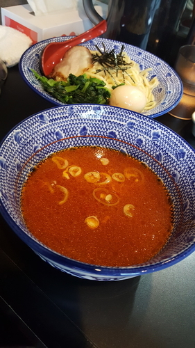 「つけ麺ドラゴン中辛」@麺屋 だるま 六郷店の写真