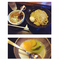 つけめん2号+トッピング味玉、揚げねぎ、辛薬味