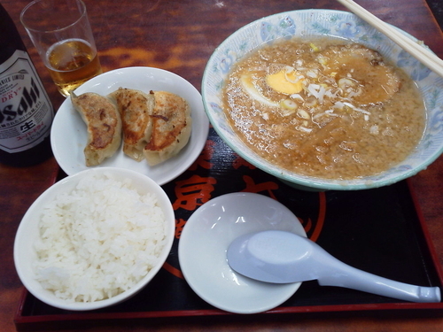 「Bセット800円＋ビール400円」@環七土佐っ子ラーメン 池袋店の写真