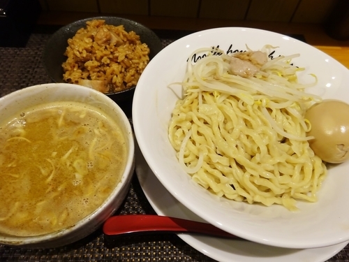 「こってりサバつけ麺 800円 ＋ 肉炊き飯 100円」@麺庵ちとせの写真