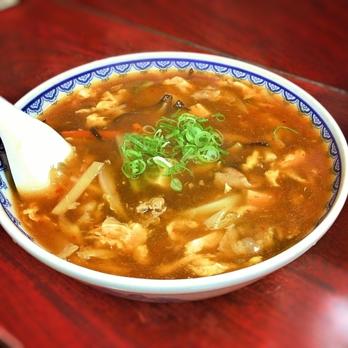 「酸辣湯麺と焼飯(小)  セット」@唐子の写真