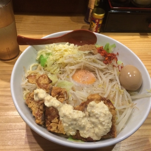 「味玉まぜそば 大盛 1000円」@中華蕎麦 つけ麺 五味五香の写真