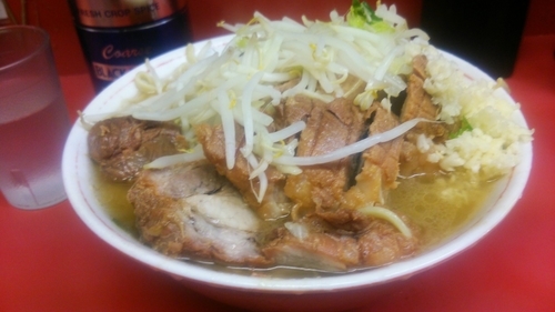 「豚ダブル大ラーメン ニンニク多め」@ラーメン二郎 環七一之江店の写真