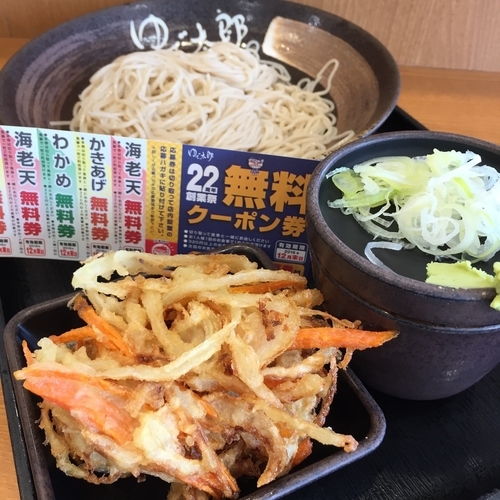 「もり（￥320）＋かき揚げ（クーポン）」@ゆで太郎 吉野町店の写真