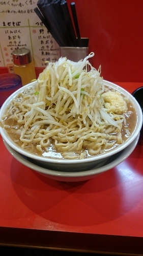 「らーめん小 麺増し 生卵 にんにく」@麺屋 桐龍の写真