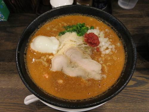 「明太子そば＋ライス（無料）：980円」@あら焼鶏白湯 カシムラの写真