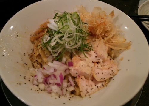 「阿波尾鶏の鶏節と雉の和えそば」@立ち呑み居酒屋 金町製麺の写真