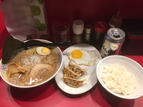 「とんこつ醤油・長浜セット」@長浜らーめん 世田谷店の写真