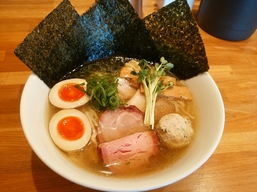 「特製塩そば(並盛・140g・手もみ麺)1,000円」@麺処 いち林の写真