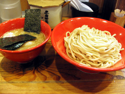 「特製豚鶏つけめん　中盛 1000円」@赤備の写真