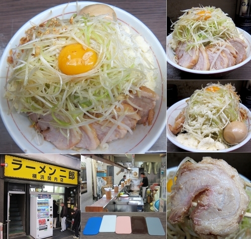 「小ぶた （豚5枚）790円 + α（野菜マシマシ・蒜・脂）」@ラーメン二郎 横浜関内店の写真