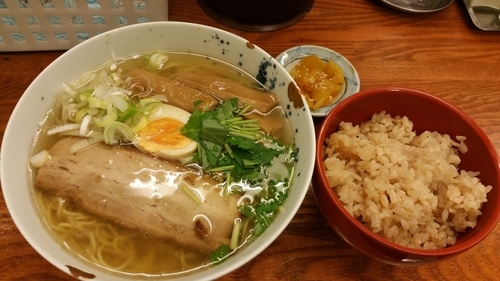 「柚子柳麺(730円)＋茶飯(160円)」@麺屋ひょっとこの写真