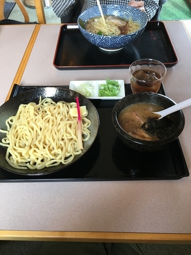 「濃厚鶏白湯かしわつけ麺☆sio 850円」@朝日屋の写真