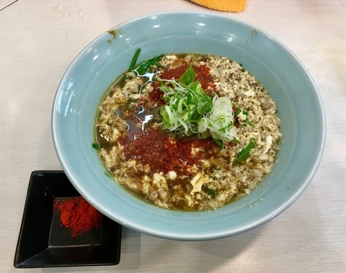 「カレータンタン麺750円+3辛10円+ニラ+チーズ」@元祖カレータンタン麺 花虎の写真