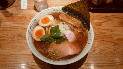 「味玉清湯そば(大)」@つけそば 神田勝本の写真