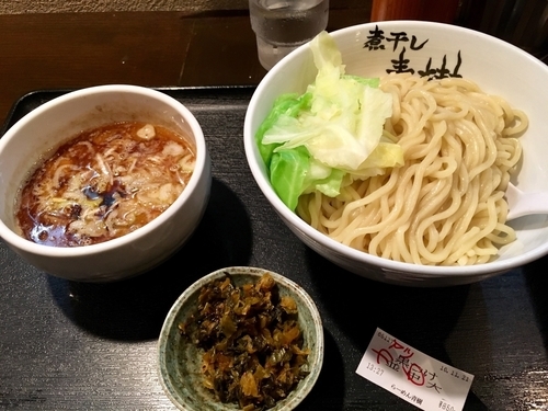 「期間限定 黒煮干しつけめん 中盛 温盛 ¥850」@煮干しらーめん青樹 立川店の写真