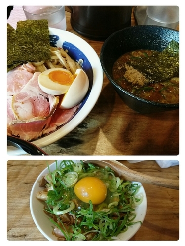 「特製煮干し辛つけ麺 贅沢ＴＫＧ」@濃厚煮干しそば 麺匠 濱星 関内店の写真
