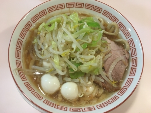 「ミニモリ650円、うずらの玉子100円、極太変更10円」@成蹊前ラーメン 吉祥寺の写真