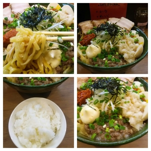 「【限定Ｄ】牛スジまぜＳＯＢＡ＋半ライス（麺大盛）」@麺家 Shumen Doushiの写真