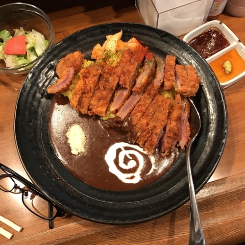 「ヨーロピアン牛かつカレー シングルハーフ」@五坪の写真