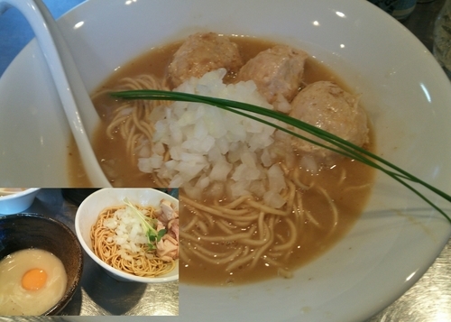 「鴨白湯＋さんじ玉　900＋300円」@日の丸さんじの写真