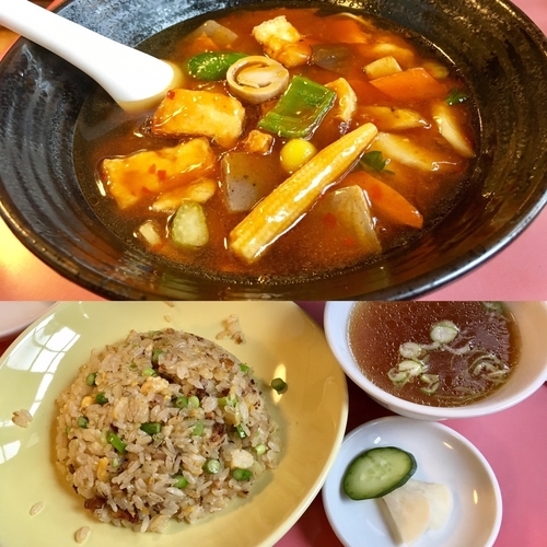 「麒麟麺 ¥810×2 / ニンニク炒飯 ¥788」@麒麟の写真