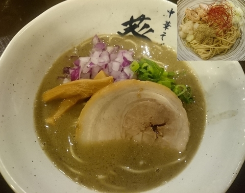 「濃厚煮干らーめん￥750＋玉葱￥50＋和え玉￥150」@濃厚煮干らーめん 川むらの写真