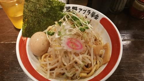 「武蔵野油そば＋野菜＋味玉」@武蔵野アブラ学会 池袋店の写真