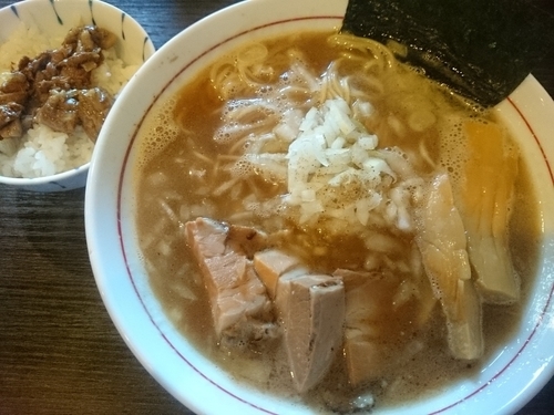 「濃厚煮干しそば￥750＋牛すじごはん￥50＝￥800」@中華蕎麦 瑞山（ZUIZAN）の写真