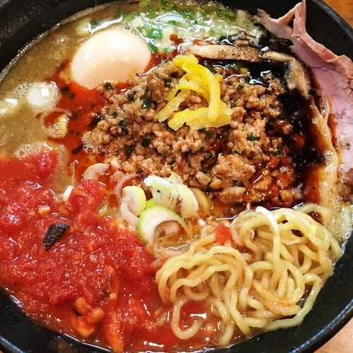 「鶏白担々麺+味玉」@はりけんラーメンの写真