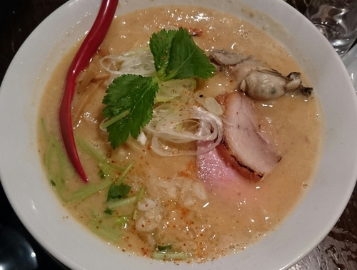 「あん肝と牡蠣の味噌そば 他」@立ち呑み居酒屋 金町製麺の写真