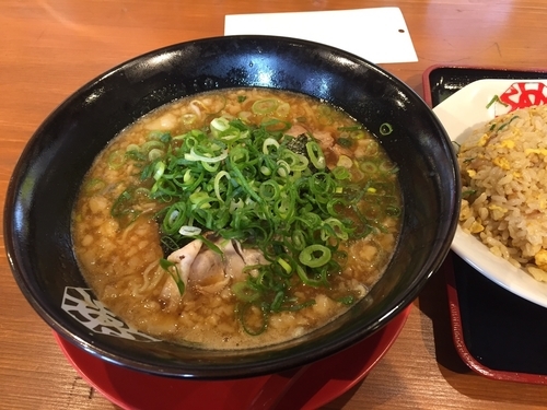 「とろみこってり・ネギ増(A八角定食)」@ラーメン八角 丹波店の写真