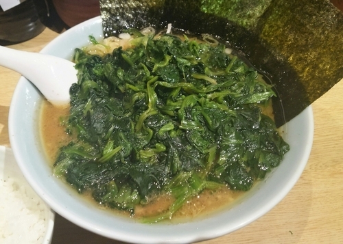 「青菜らーめん（並盛）＋ライス（小）　950＋100円」@山王家の写真