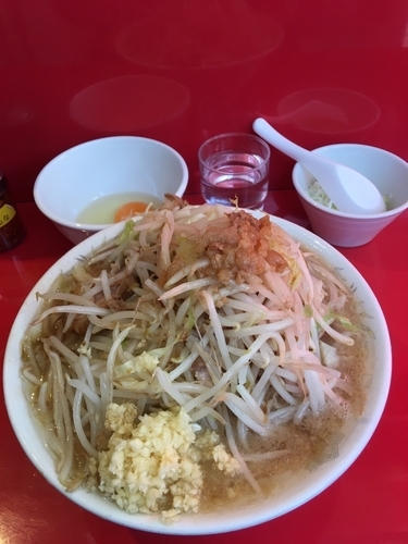 「大＋白ネギ＋生卵」@ラーメン二郎 西台駅前店の写真