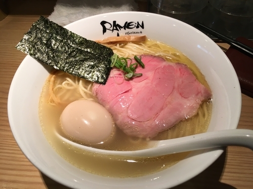 「塩そば（味玉入り）＋beer」@Ramen にじゅうぶんのいちの写真