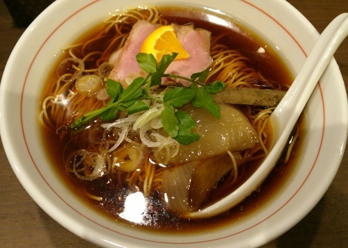 「【限定】たまり醤油の鴨鯖ラーメン（鴨おこわ付）　1200円」@八咫烏の写真
