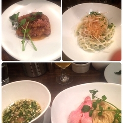 醤油つけ麺、水餃子、炙りチャーシュー