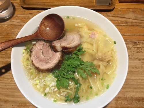 「海老ワンタン入り塩らー麺+お茶漬けセット」@横濱元町 本丸亭 横浜店の写真