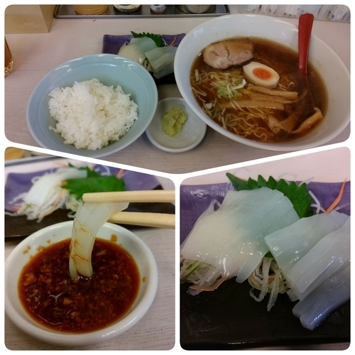 「本日のランチA（店長が釣ったいか刺ライス）」@笑顔の写真