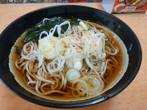 「かけそば(並盛)260円」@たかべん 0番線ホーム店の写真