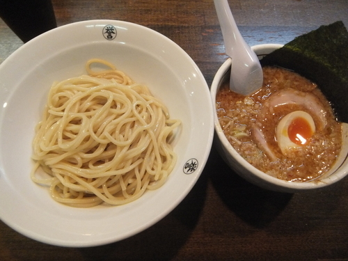 「つけ麺紺(味噌＆鰹)850円(11周年記念500円)」@こってりらーめん 誉の写真