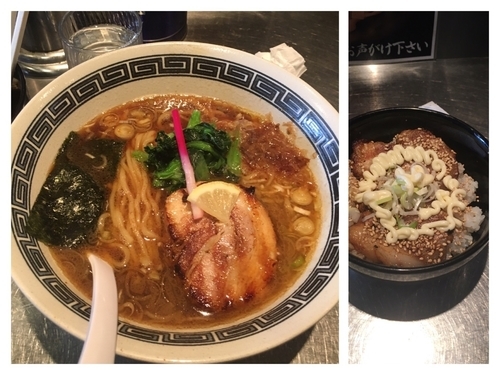 「カツオ香るラーメン700円+チャーシュー丼280円」@龍が如しの写真