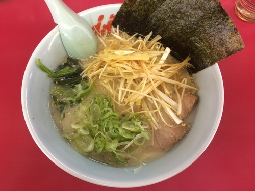 「塩ラーメン＋味付け白髪ネギ」@ラーメン山岡家 小山駅南店の写真