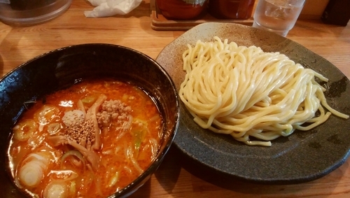 「辛つけ麺中盛り」@つけ麺屋 やすべえ 練馬店の写真