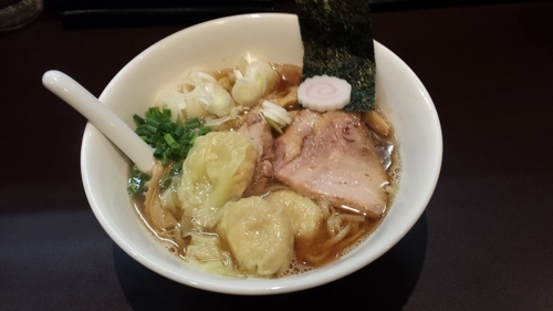 「【限定】エビワンタン和出汁そば850円」@おおぜき中華そば店の写真