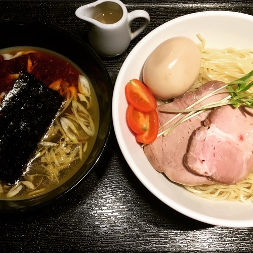 「つけて飯野(中盛、玉子、常連限定の海老辛)」@chopsticks de 麺の写真